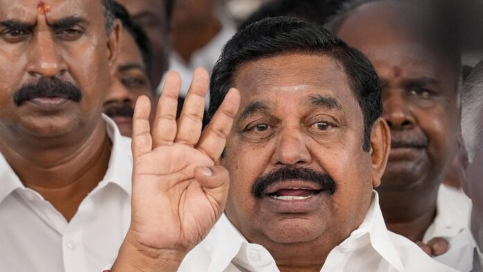 AIADMK general secretary and Opposition leader Edappadi K. Palaniswami outside Tamil Nadu Assembly on October 15, 2025