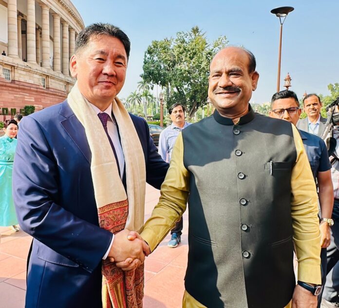 Om Birla with Mongolian President