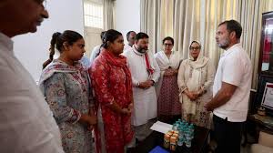 Congress leader and Leader of Opposition Rahul Gandhi on Tuesday met the family of Haryana IPS officer Y Puran Kumar,